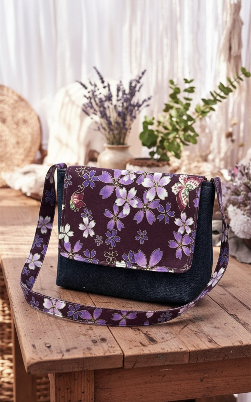 Handcrafted Messenger Bag & Bucket Hat Set in stunning setting