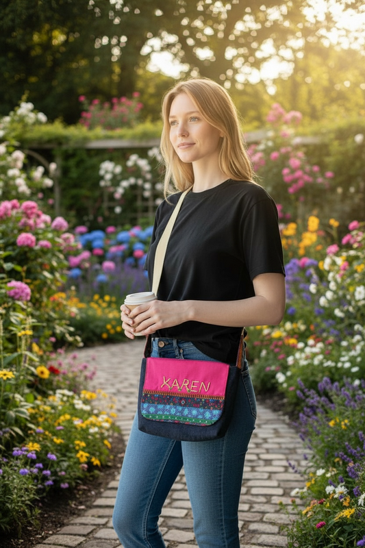 Custom Embroidered Crossbody Bag - KAREN (SOLD)