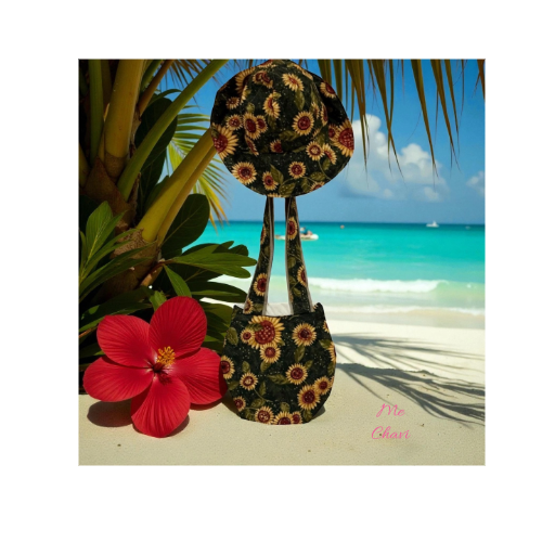 Tropical Floral Beach Bag & Bucket Hat Set - Handmade Paradise Collection